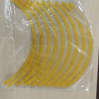 Car Bike Tyre & Body Reflective Stickers (18 stripes of Yellow Colour)