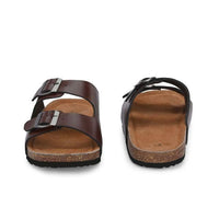 Mens Arizona Brown Leather Slippers