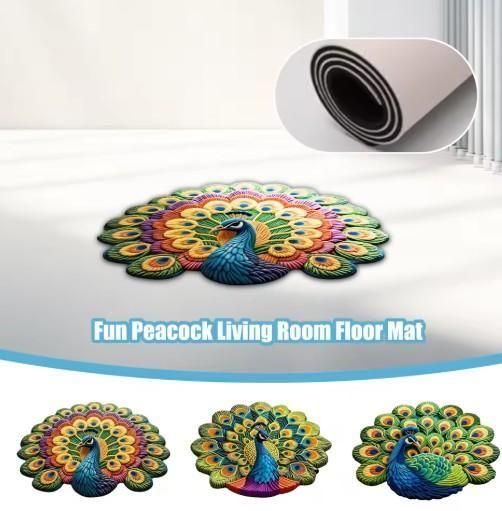 Non-Slip Peacock Mat (Pack of 2)